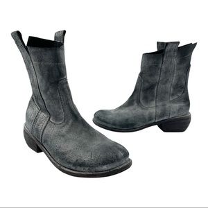 Joe's Gray Leather Sole BoHo Booties Boots Shoes